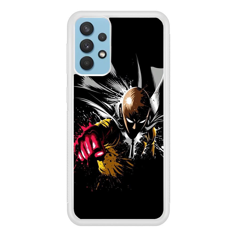 One Punch Man Saitama Painting Samsung Galaxy A32 Case-Phone Case-Rubber White (2D Case)-Altracase