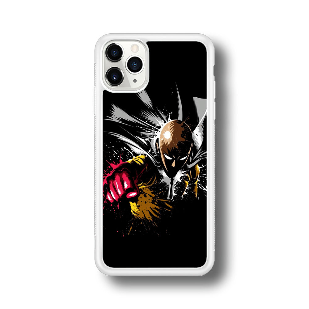 One Punch Man Saitama Painting iPhone 11 Pro Max Case-Phone Case-Rubber White (2D Case)-Altracase