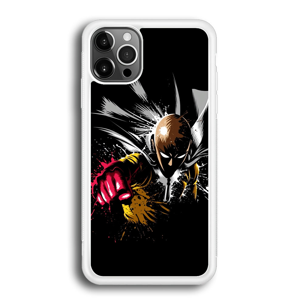 One Punch Man Saitama Painting iPhone 12 Pro Case-Phone Case-Rubber White (2D Case)-Altracase