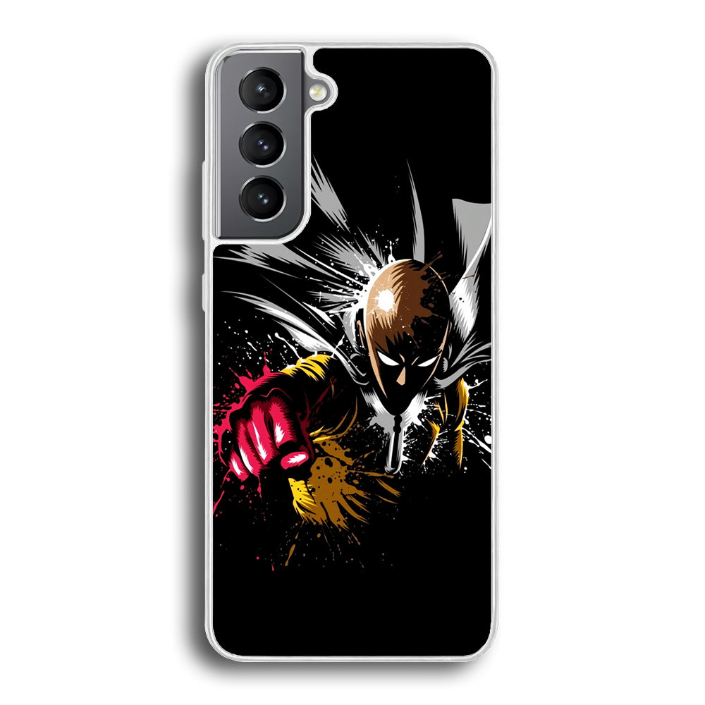 One Punch Man Saitama Painting Samsung Galaxy S23 Case-Phone Case-Rubber White (2D Case)-Altracase