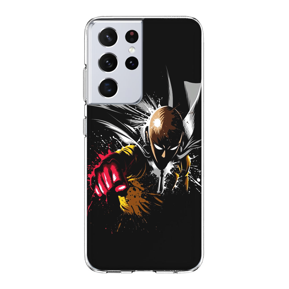 One Punch Man Saitama Painting Samsung Galaxy S21 Ultra Case-Phone Case-Clear Soft Case-Altracase