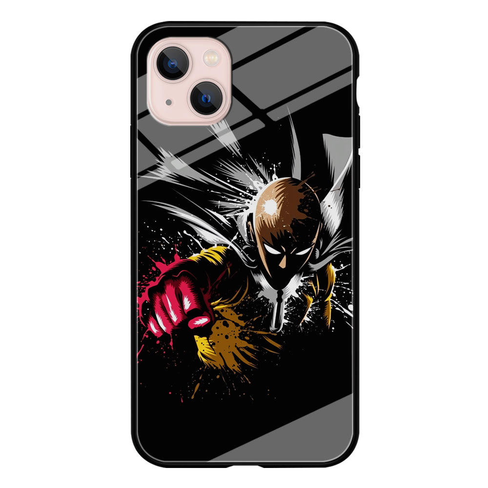 One Punch Man Saitama Painting iPhone 14 Plus Case-Phone Case-Tempered Glass Case-Altracase