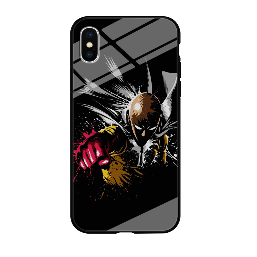 One Punch Man Saitama Painting iPhone Xs Case-Phone Case-Tempered Glass Case-Altracase
