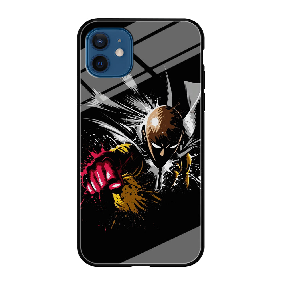 One Punch Man Saitama Painting iPhone 12 Mini Case-Phone Case-Tempered Glass Case-Altracase
