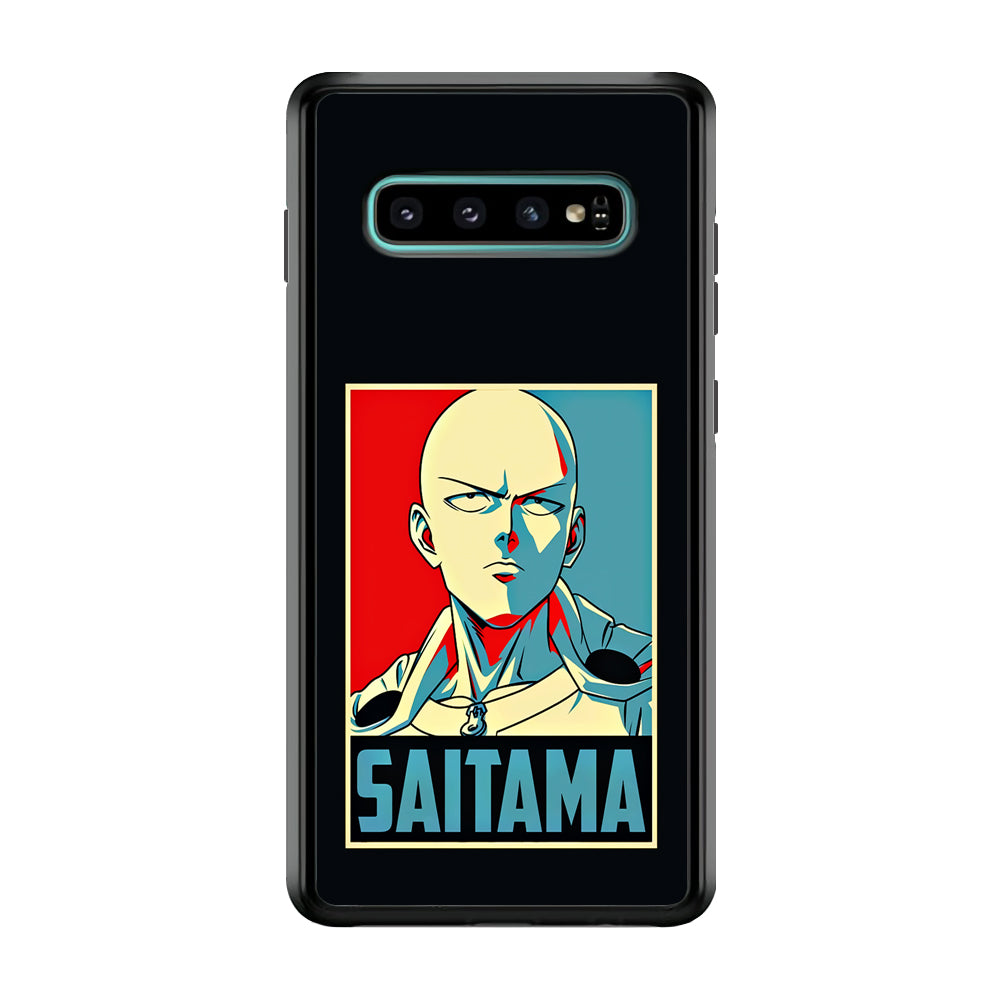 One Punch Man Saitama Poster Samsung Galaxy S10 Case-Phone Case-Rubber Black (2D Case)-Altracase