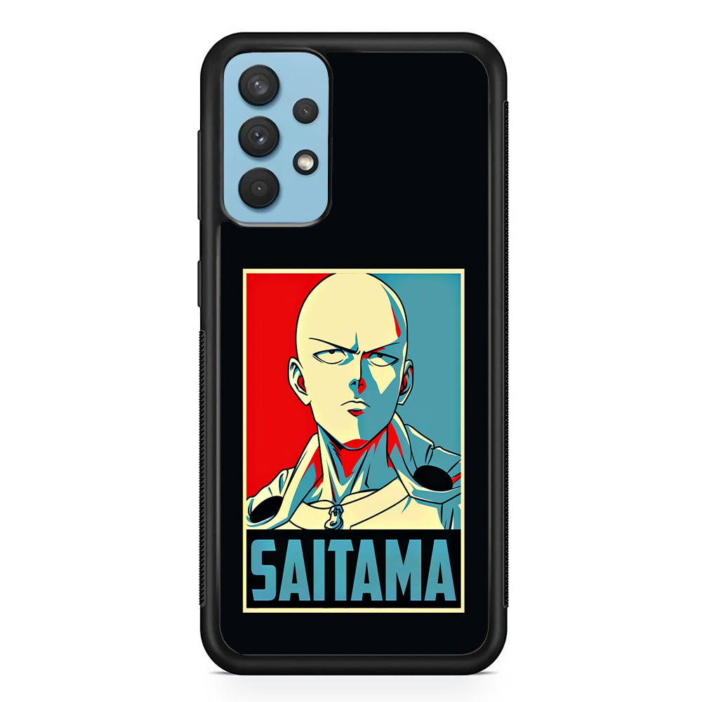 One Punch Man Saitama Poster Samsung Galaxy A32 Case-Phone Case-Rubber Black (2D Case)-Altracase