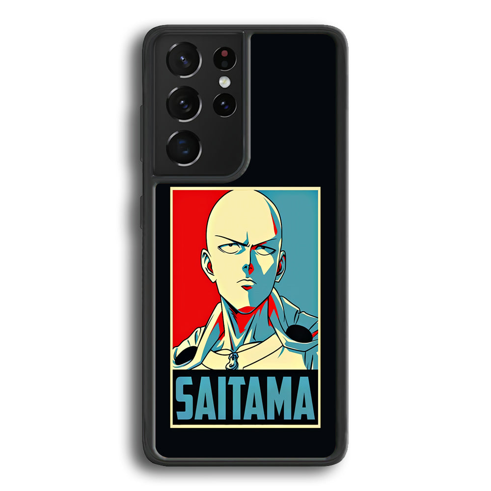One Punch Man Saitama Poster Samsung Galaxy S21 Ultra Case-Phone Case-Rubber Black (2D Case)-Altracase