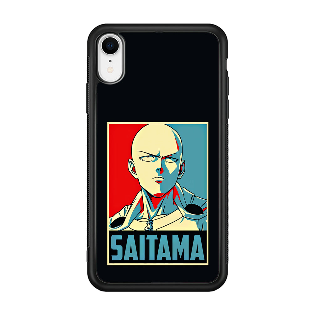 One Punch Man Saitama Poster iPhone XR Case-Phone Case-Rubber Black (2D Case)-Altracase