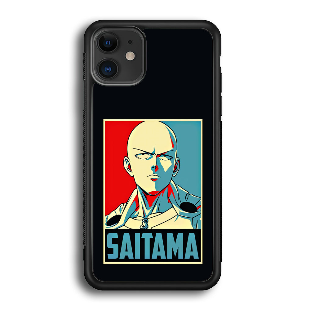 One Punch Man Saitama Poster iPhone 12 Case-Phone Case-Rubber Black (2D Case)-Altracase