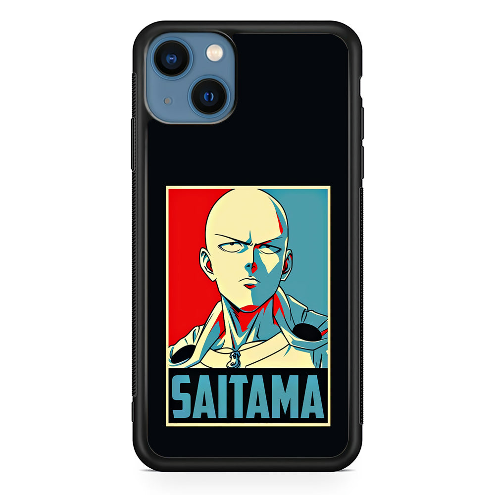 One Punch Man Saitama Poster iPhone 13 Case-Phone Case-Rubber Black (2D Case)-Altracase