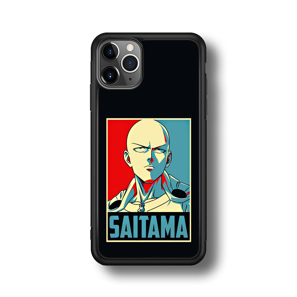 One Punch Man Saitama Poster iPhone 11 Pro Max Case-Phone Case-Rubber Black (2D Case)-Altracase