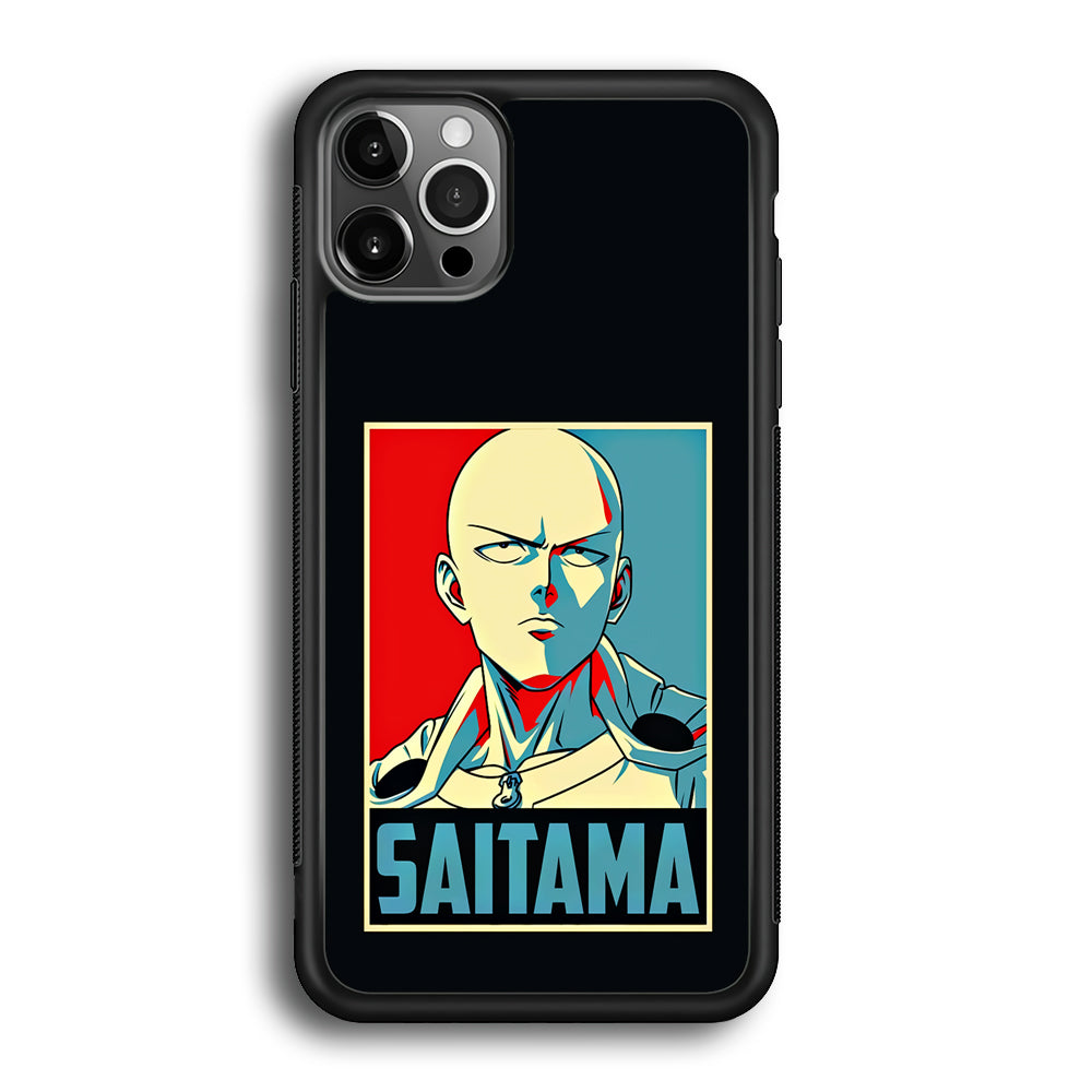 One Punch Man Saitama Poster iPhone 12 Pro Max Case-Phone Case-Rubber Black (2D Case)-Altracase