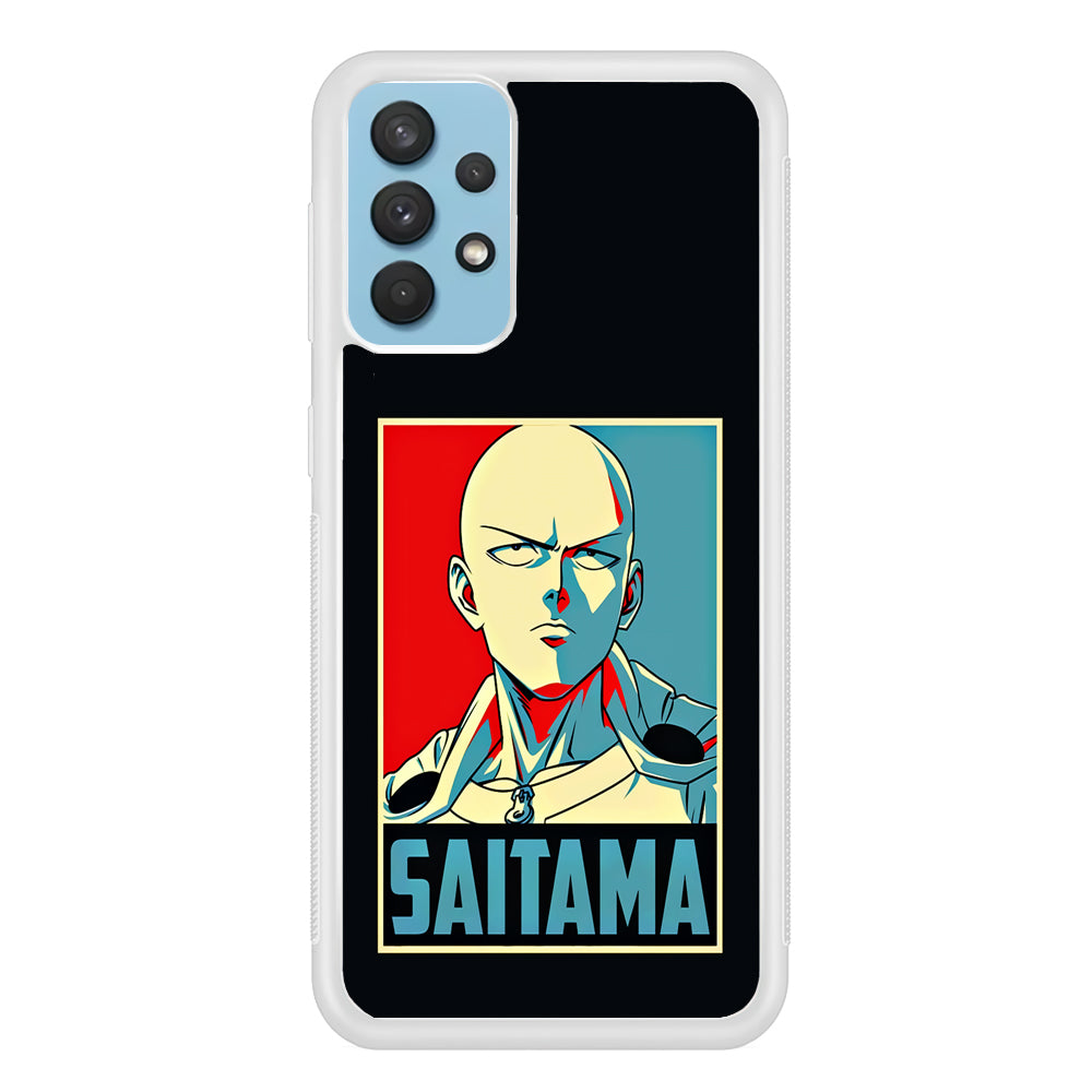 One Punch Man Saitama Poster Samsung Galaxy A32 Case-Phone Case-Rubber White (2D Case)-Altracase