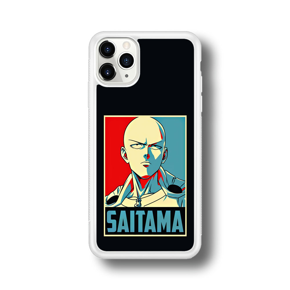 One Punch Man Saitama Poster iPhone 11 Pro Max Case-Phone Case-Rubber White (2D Case)-Altracase