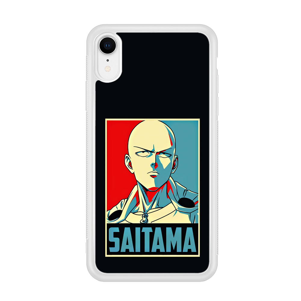One Punch Man Saitama Poster iPhone XR Case-Phone Case-Rubber White (2D Case)-Altracase