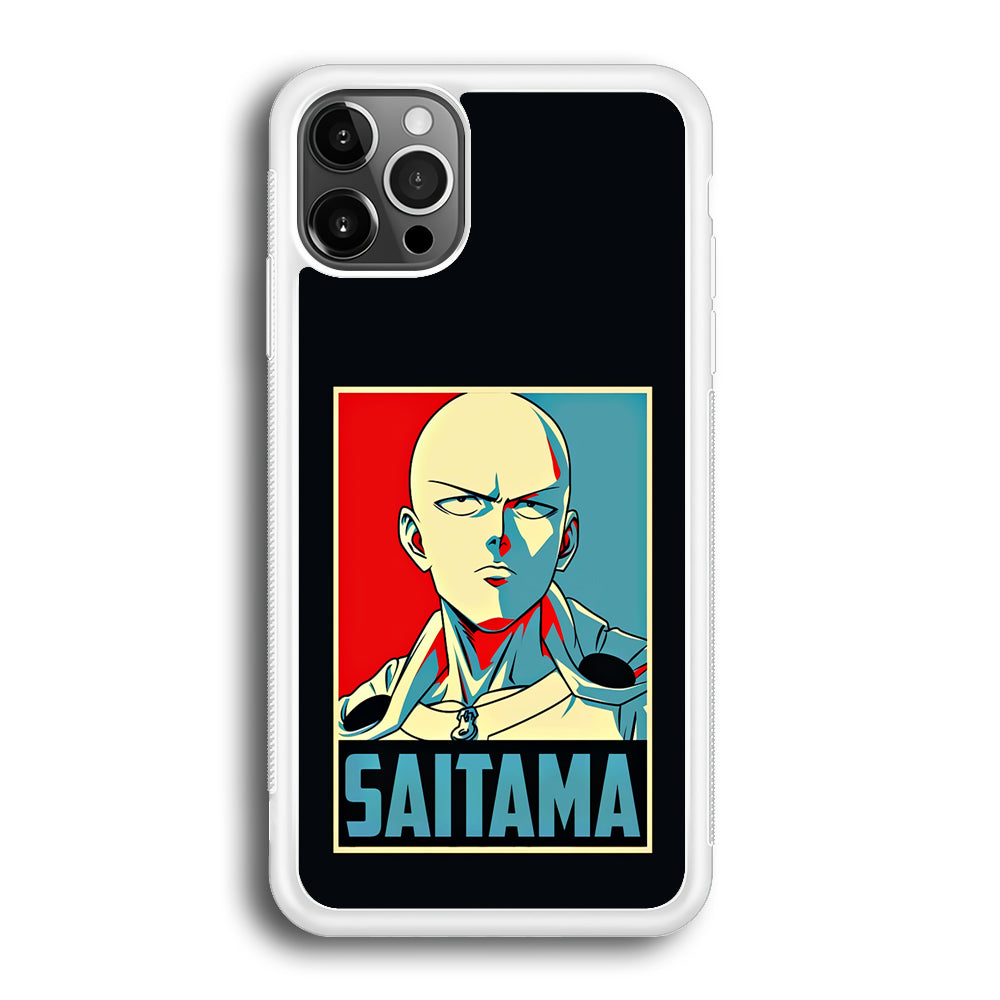 One Punch Man Saitama Poster iPhone 12 Pro Max Case-Phone Case-Rubber White (2D Case)-Altracase