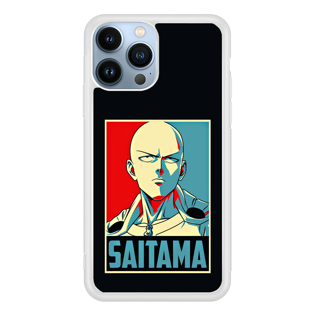 One Punch Man Saitama Poster iPhone 15 Pro Max Case-Phone Case-Rubber White (2D Case)-Altracase