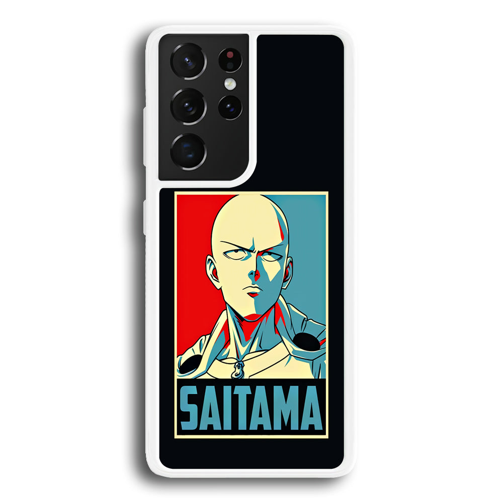 One Punch Man Saitama Poster Samsung Galaxy S21 Ultra Case-Phone Case-Rubber White (2D Case)-Altracase