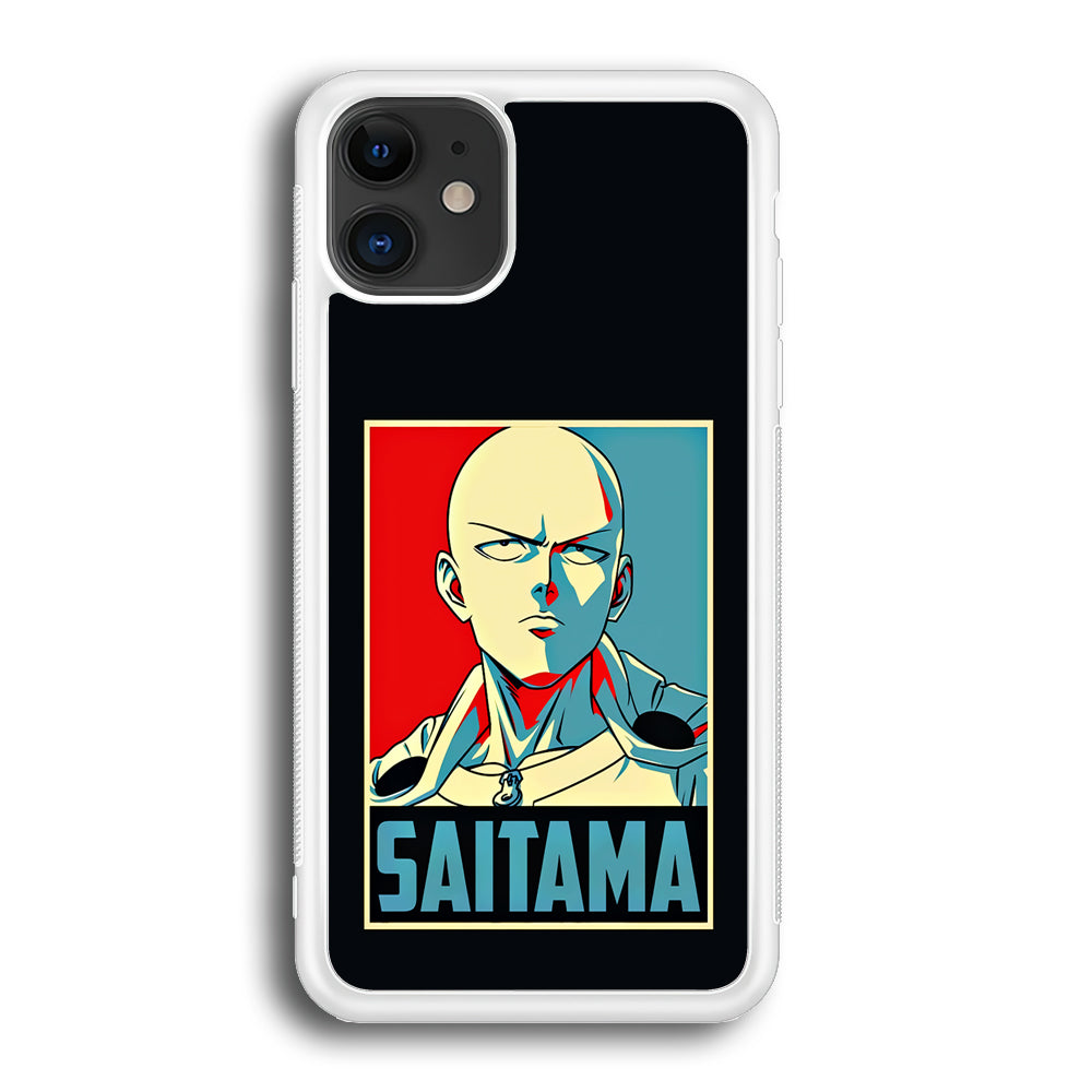 One Punch Man Saitama Poster iPhone 12 Case-Phone Case-Rubber White (2D Case)-Altracase
