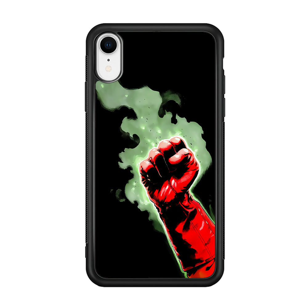 One Punch Man Saitama Punch iPhone XR Case-Phone Case-Rubber Black (2D Case)-Altracase