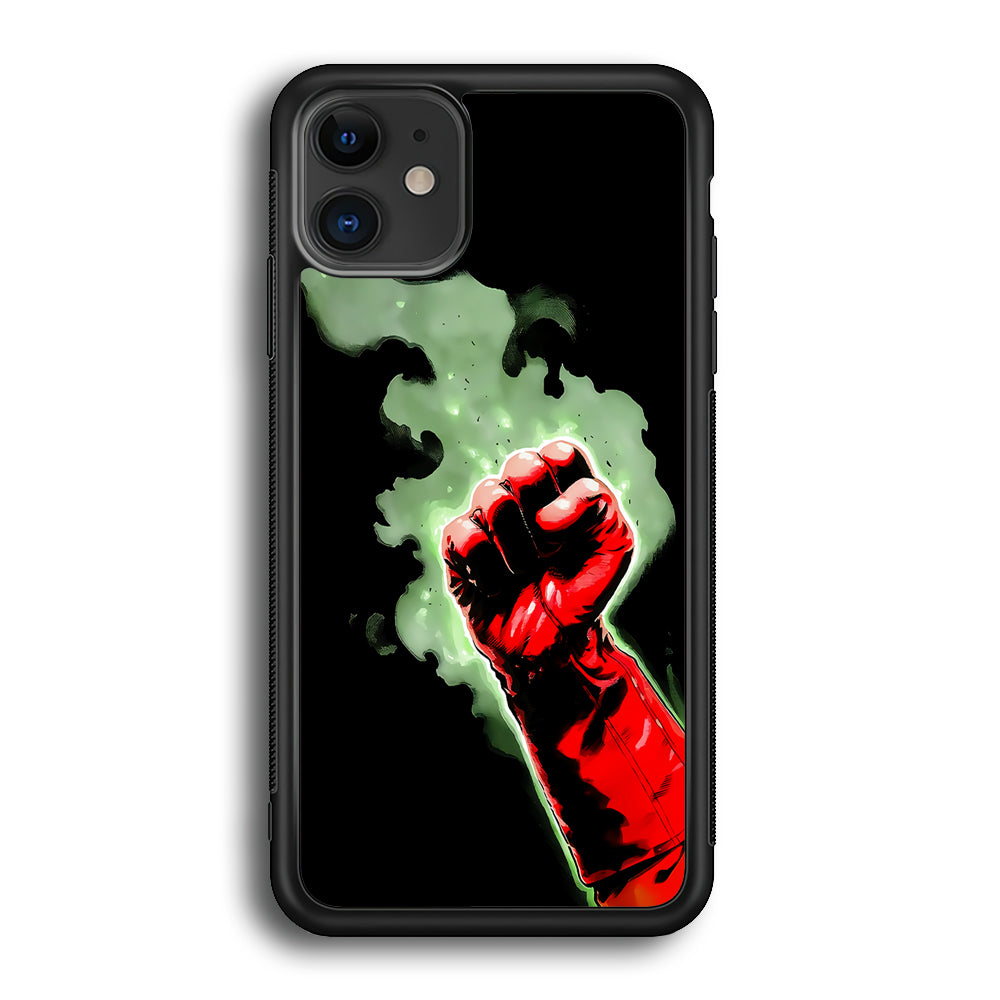One Punch Man Saitama Punch iPhone 12 Mini Case-Phone Case-Rubber Black (2D Case)-Altracase