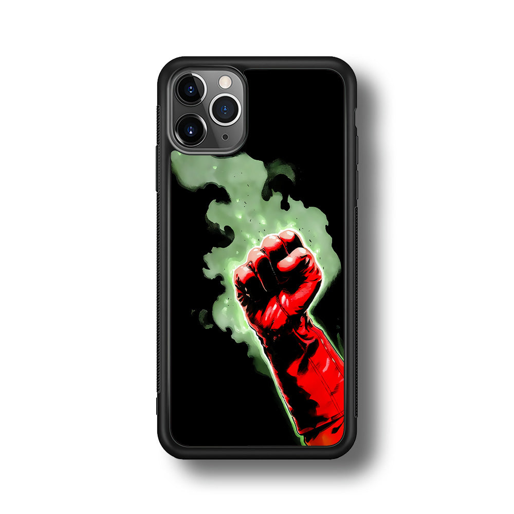 One Punch Man Saitama Punch hone 11 Pro Max Case-Phone Case-Rubber Black (2D Case)-Altracase