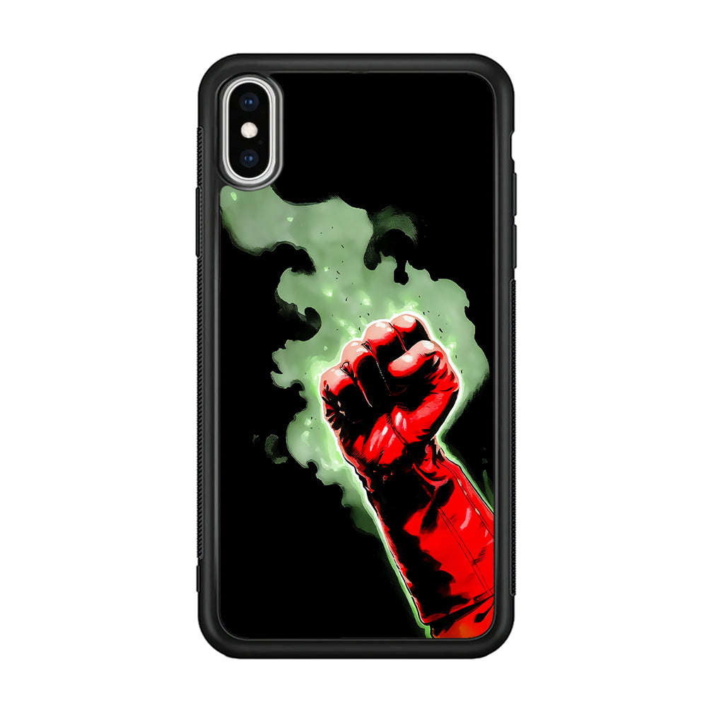 One Punch Man Saitama Punch iPhone Xs Case-Phone Case-Rubber Black (2D Case)-Altracase