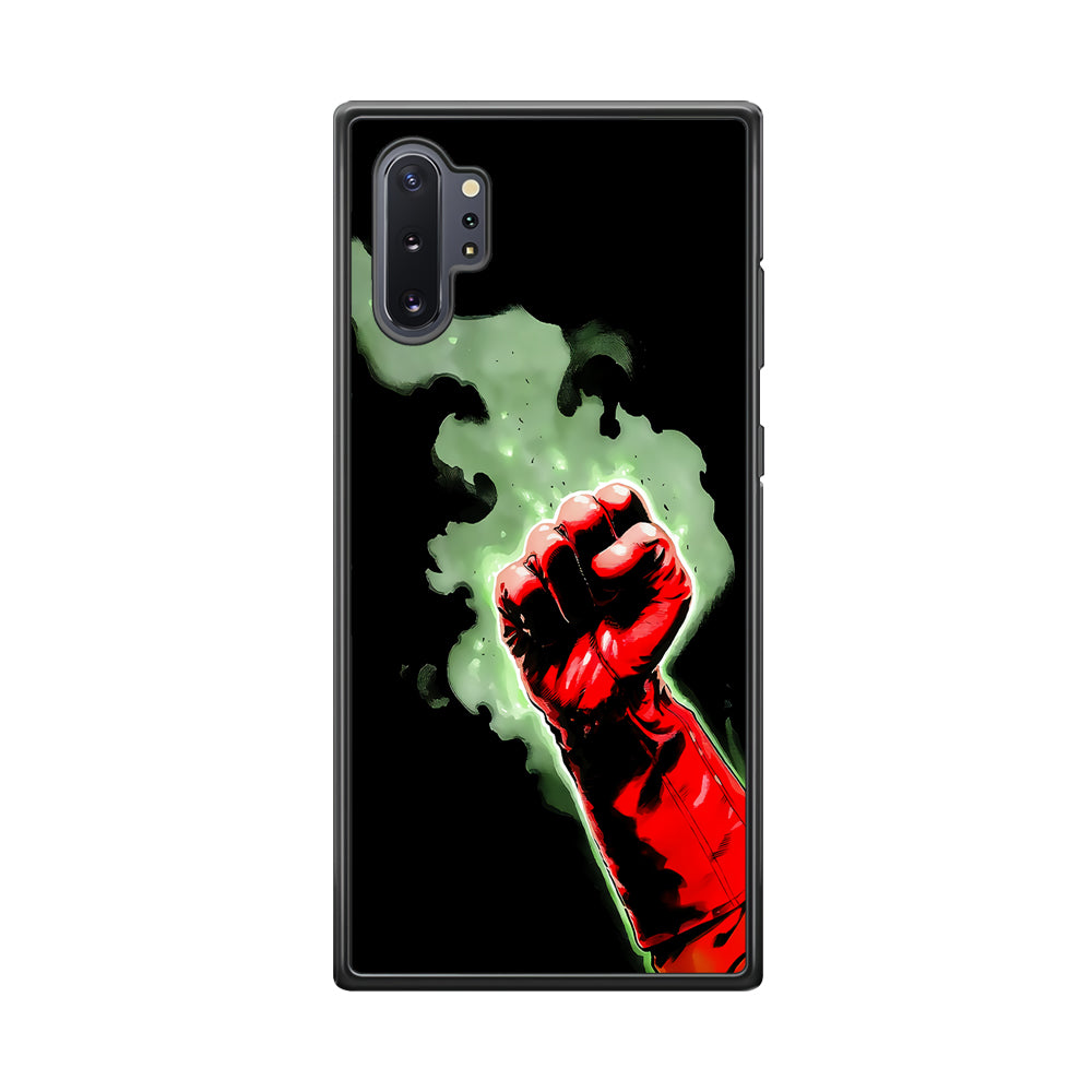 One Punch Man Saitama Punch Samsung Galaxy Note 10 Plus Case-Phone Case-Rubber Black (2D Case)-Altracase