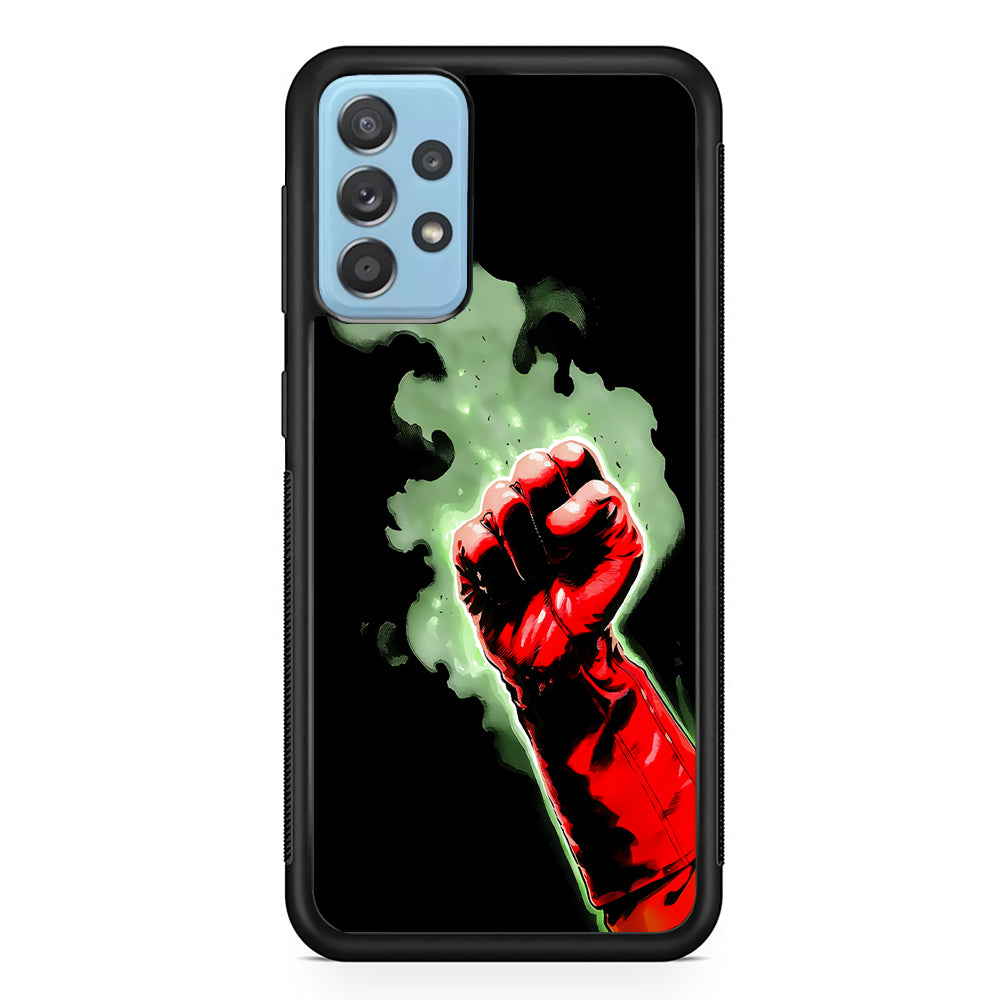 One Punch Man Saitama Punch Samsung Galaxy A72 Case-Phone Case-Rubber Black (2D Case)-Altracase