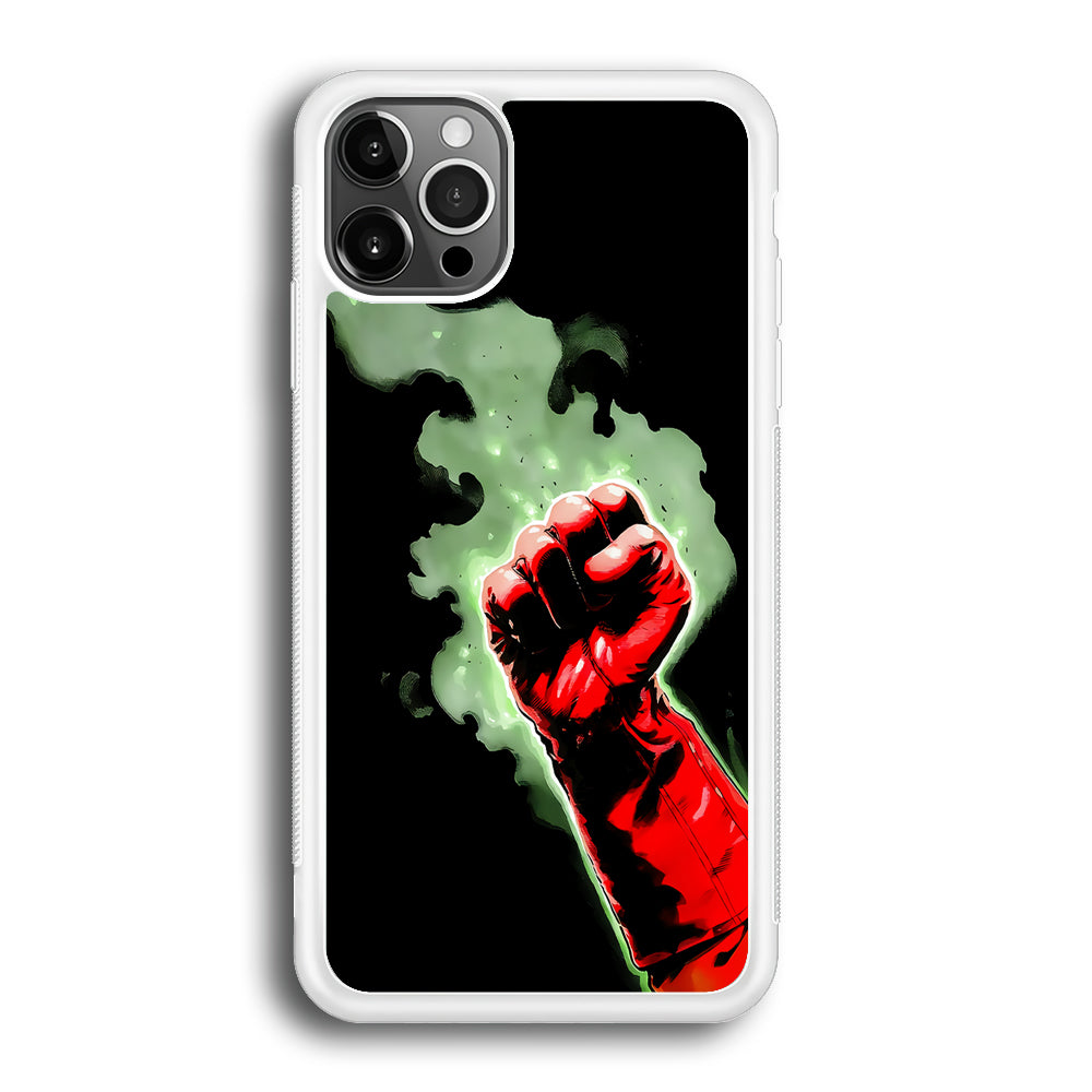 One Punch Man Saitama Punch iPhone 12 Pro Max Case-Phone Case-Rubber White (2D Case)-Altracase