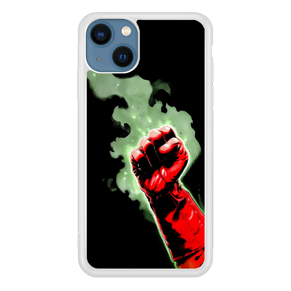 One Punch Man Saitama Punch iPhone 13 Mini Case-Phone Case-Rubber White (2D Case)-Altracase