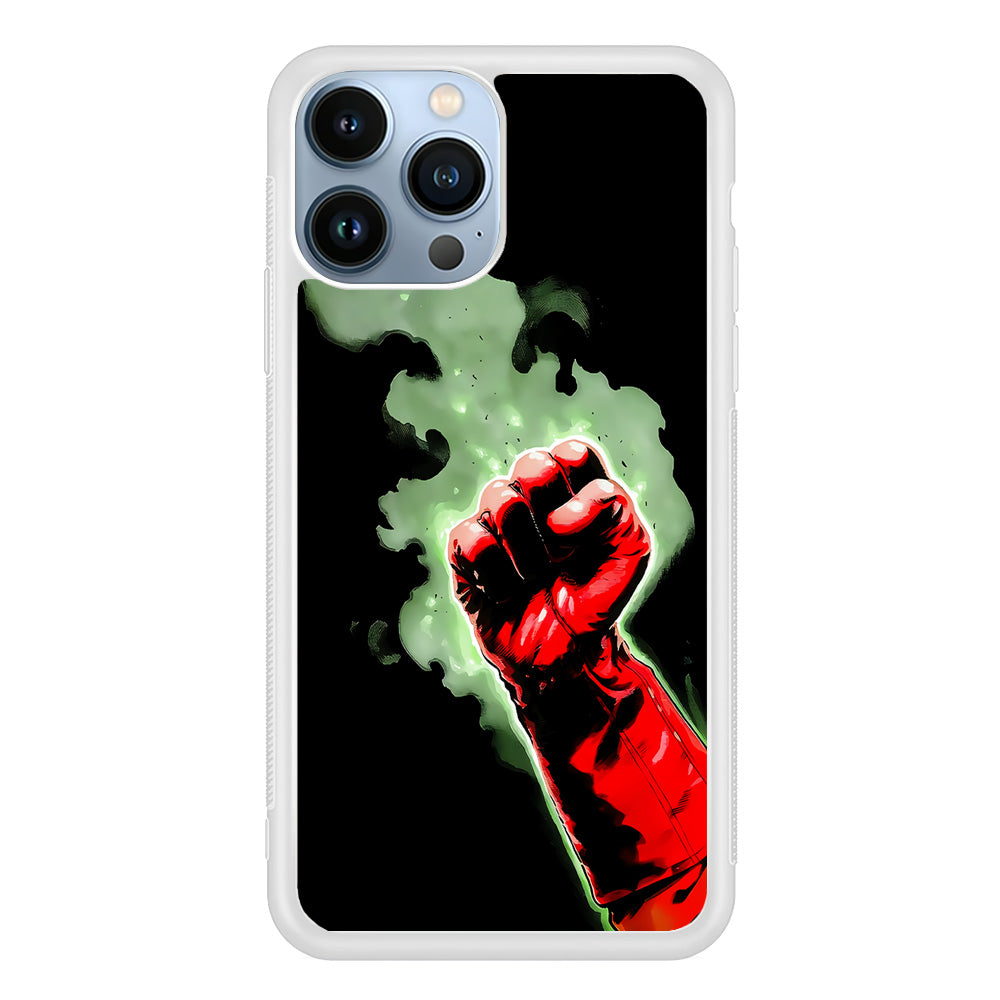 One Punch Man Saitama Punch iPhone 15 Pro Max Case-Phone Case-Rubber White (2D Case)-Altracase