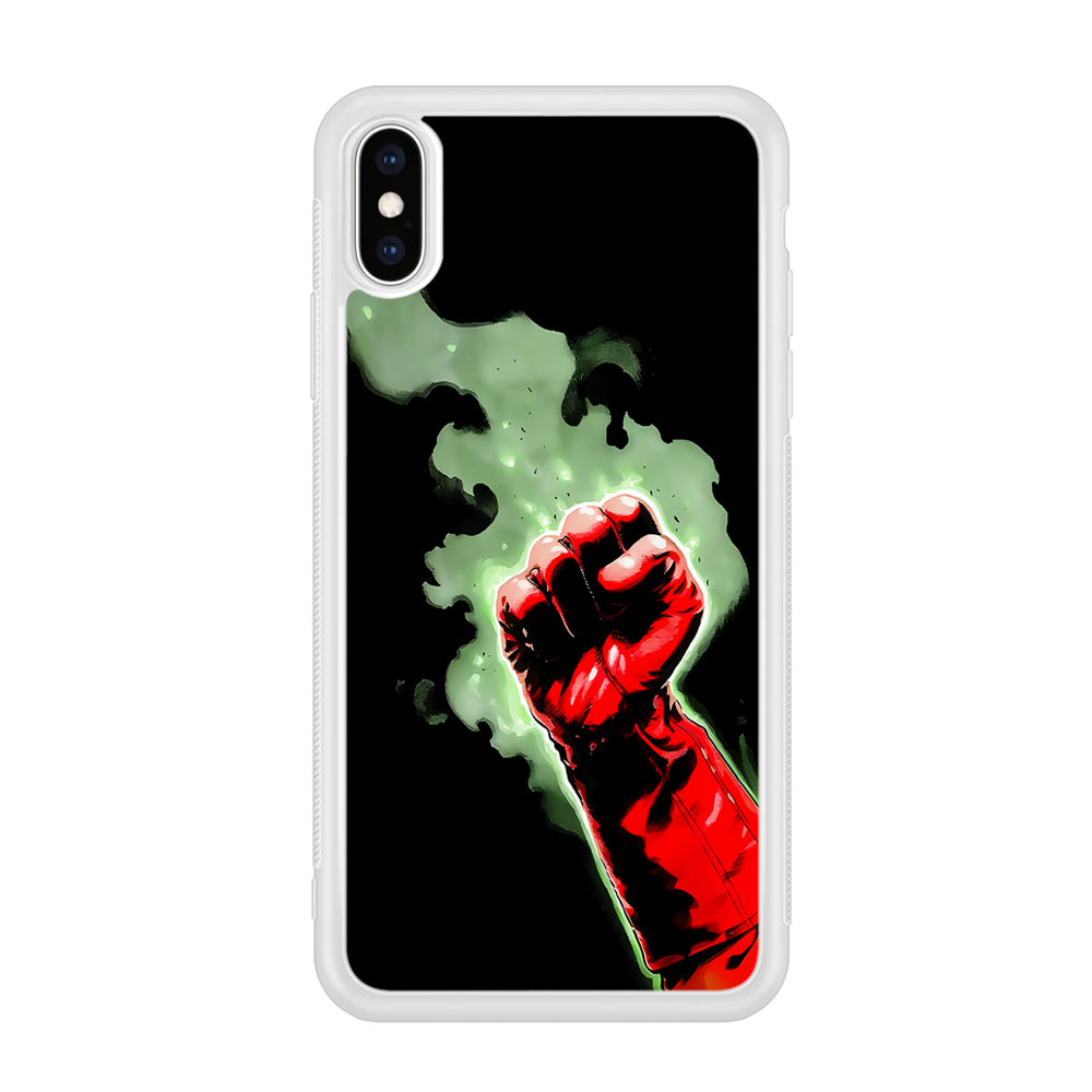 One Punch Man Saitama Punch iPhone Xs Case-Phone Case-Rubber White (2D Case)-Altracase