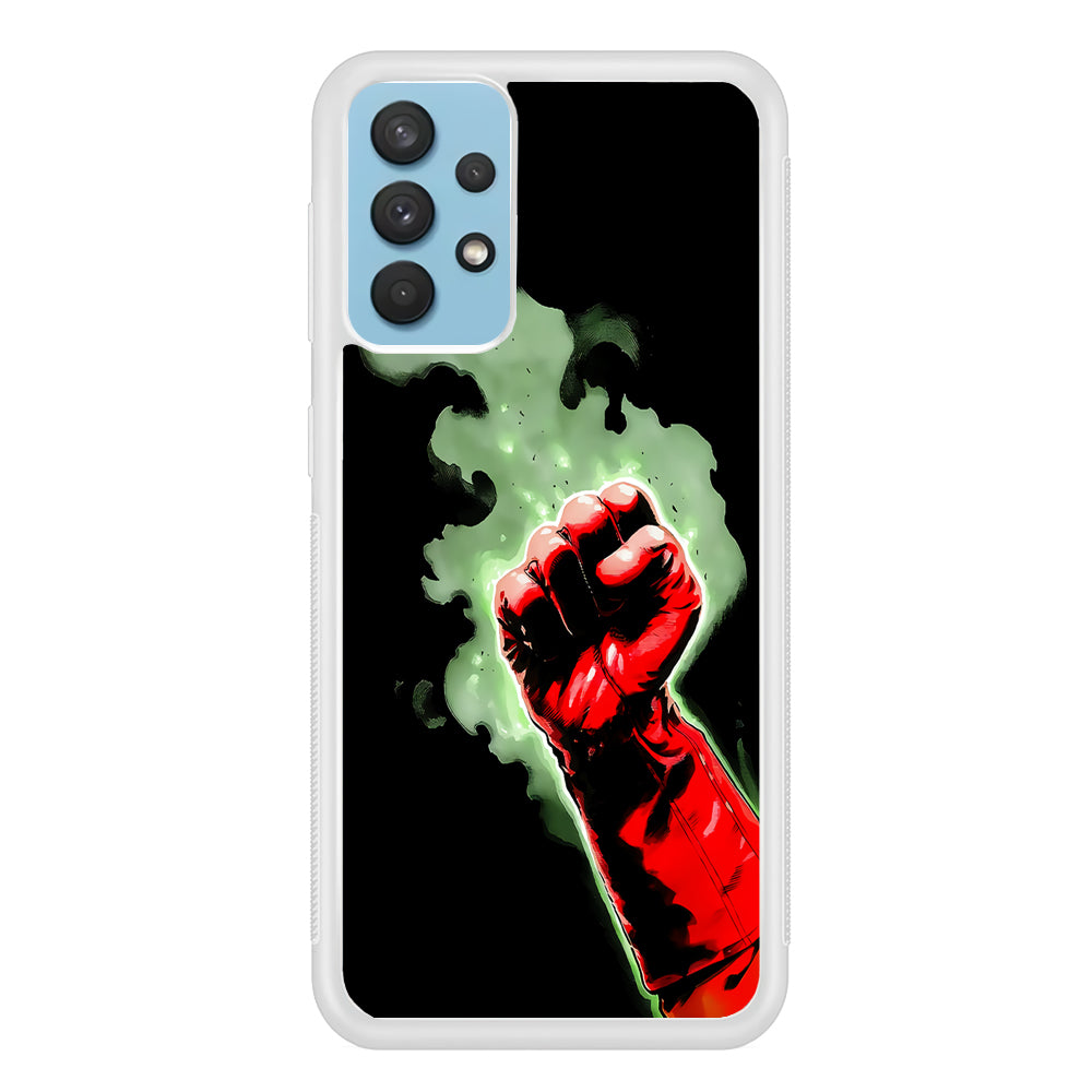 One Punch Man Saitama Punch Samsung Galaxy A32 Case-Phone Case-Rubber White (2D Case)-Altracase
