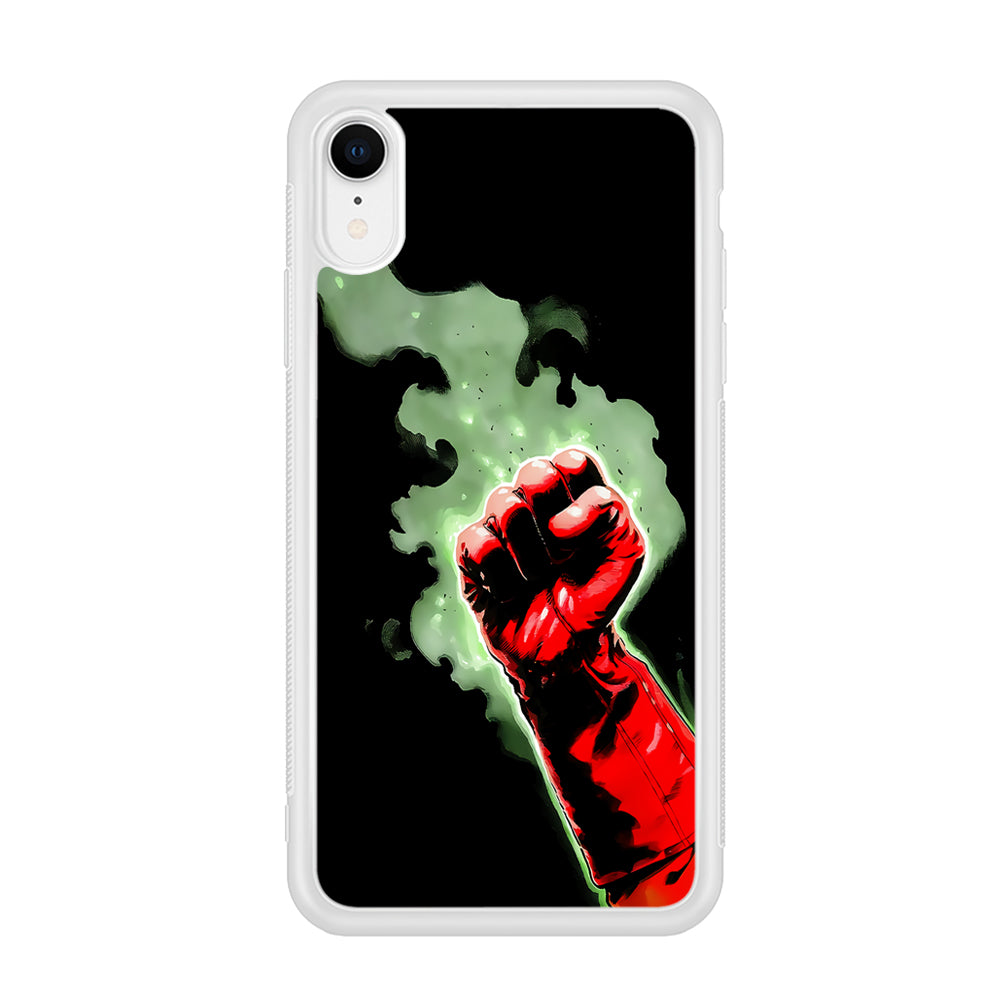 One Punch Man Saitama Punch iPhone XR Case-Phone Case-Rubber White (2D Case)-Altracase