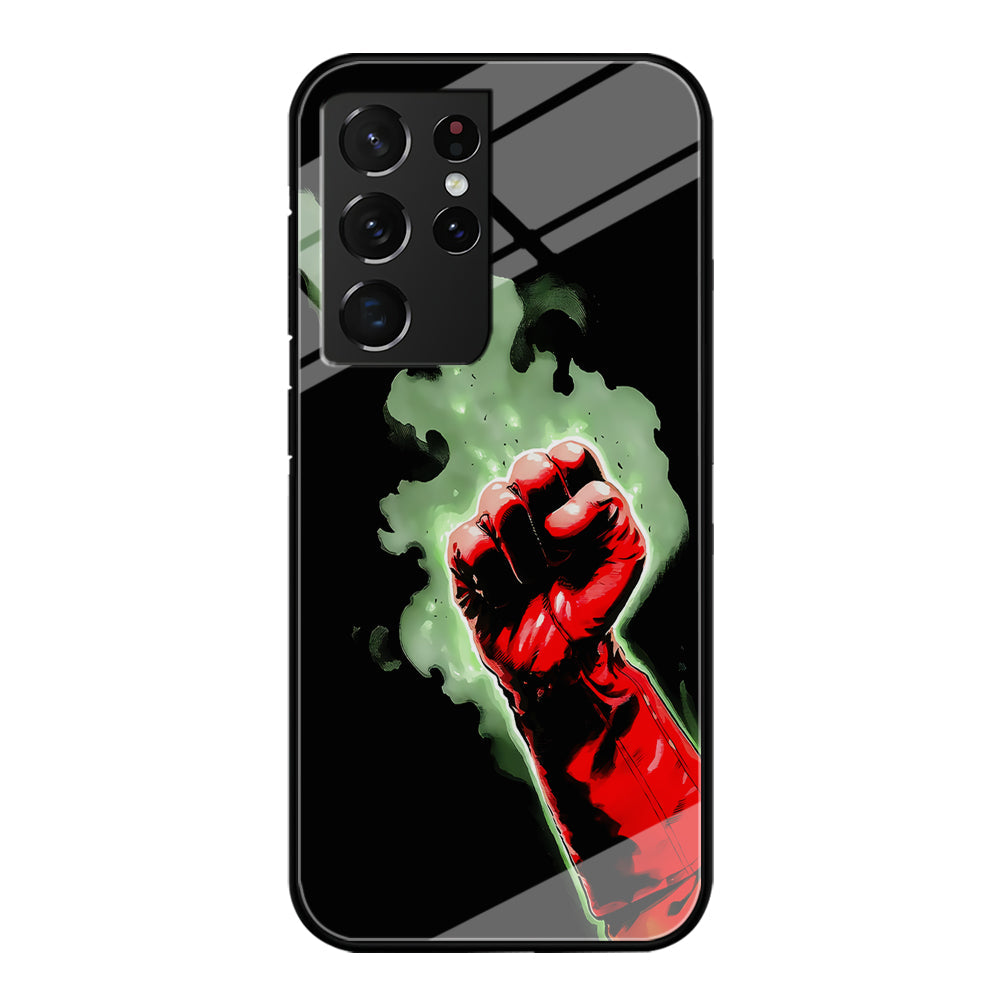 One Punch Man Saitama Punch Samsung Galaxy S23 Ultra Case-Phone Case-Tempered Glass Case-Altracase