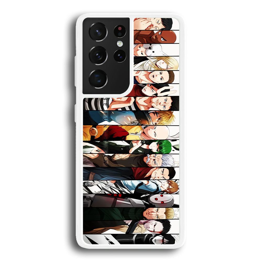 One Punch Man Saitama S-Class Samsung Galaxy S21 Ultra Case-Phone Case-Rubber White (2D Case)-Altracase