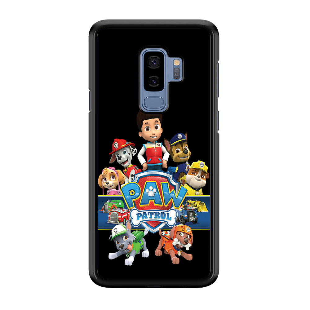 Paw Patrol Black Samsung Galaxy S9 Plus Case-Phone Case-Rubber Black (2D Case)-Altracase
