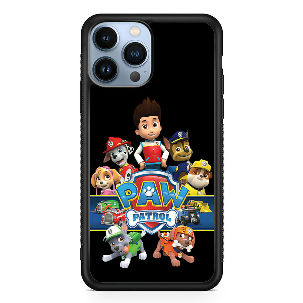 Paw Patrol Black iPhone 15 Pro Max Case-Phone Case-Rubber Black (2D Case)-Altracase