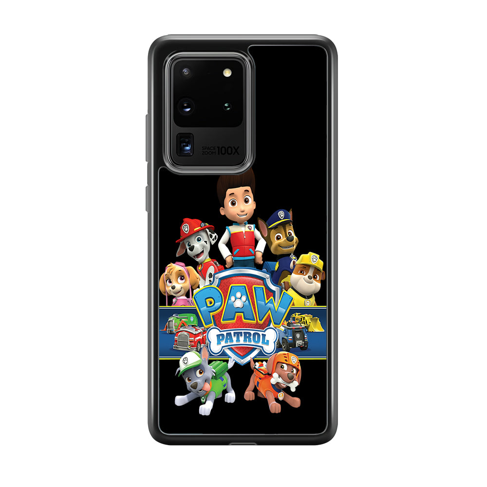 Paw Patrol Black Samsung Galaxy S20 Ultra Case-Phone Case-Rubber Black (2D Case)-Altracase