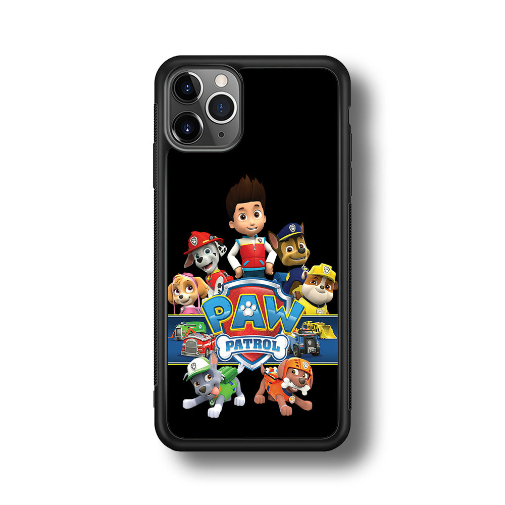 Paw Patrol Black iPhone 11 Pro Max Case-Phone Case-Rubber Black (2D Case)-Altracase