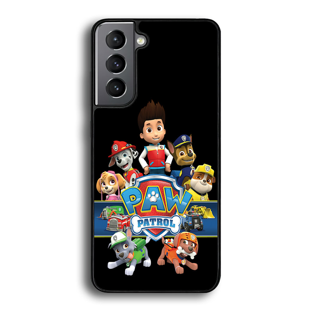 Paw Patrol Black Samsung Galaxy S21 Plus Case-Phone Case-Rubber Black (2D Case)-Altracase