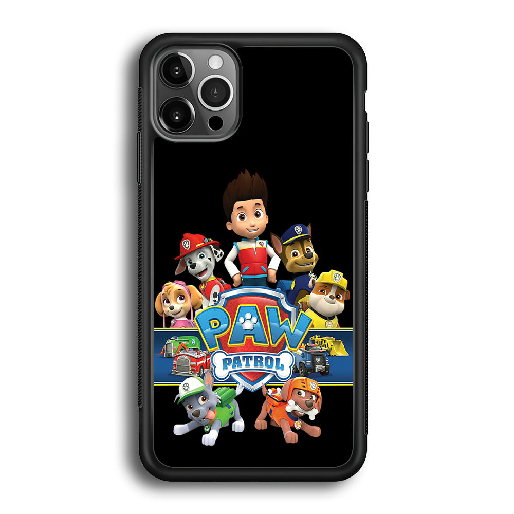 Paw Patrol Black iPhone 12 Pro Max Case-Phone Case-Rubber Black (2D Case)-Altracase