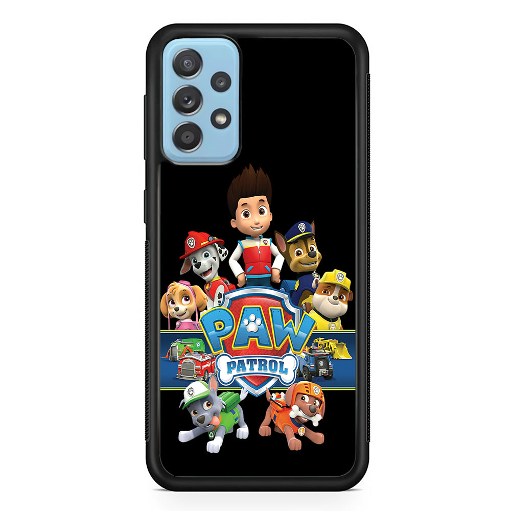 Paw Patrol Black Samsung Galaxy A52 Case-Phone Case-Rubber Black (2D Case)-Altracase