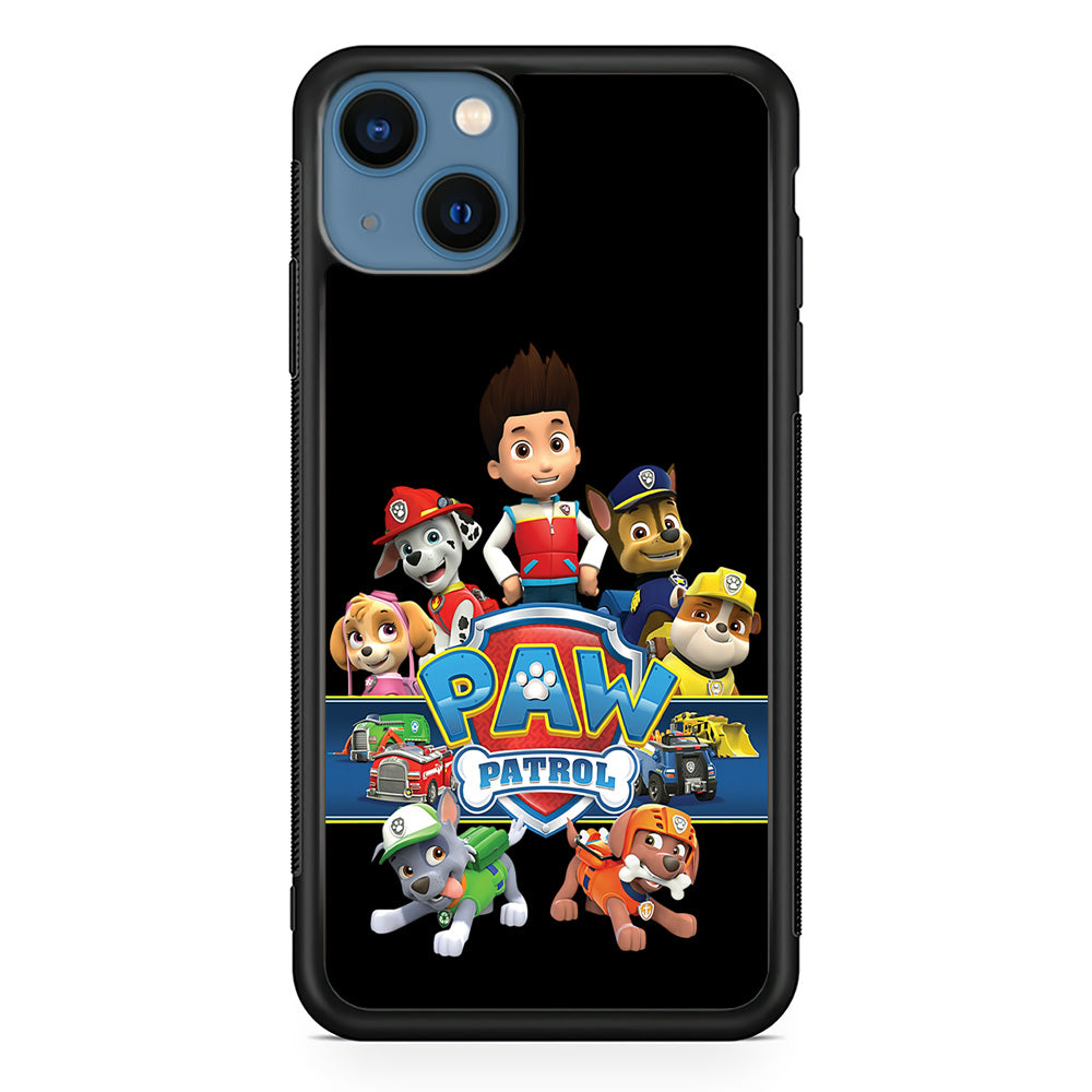 Paw Patrol Black iPhone 15 Plus Case-Phone Case-Rubber Black (2D Case)-Altracase
