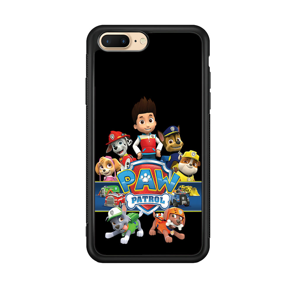 Paw Patrol Black iPhone 8 Plus Case-Phone Case-Rubber Black (2D Case)-Altracase