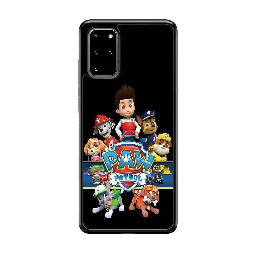 Paw Patrol Black Samsung Galaxy S20 Plus Case-Phone Case-Tempered Glass Case-Altracase