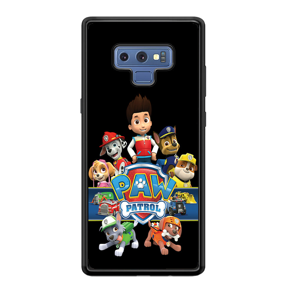Paw Patrol Black Samsung Galaxy Note 9 Case-Phone Case-Rubber Black (2D Case)-Altracase