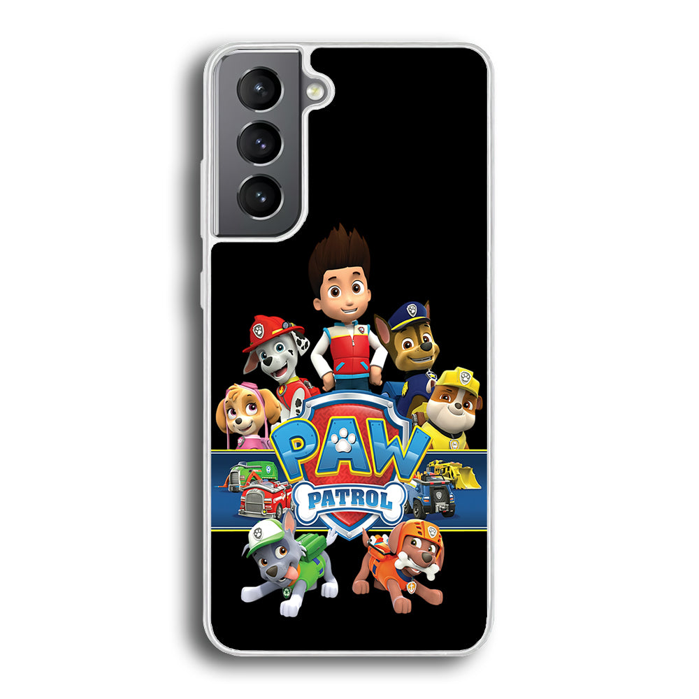 Paw Patrol Black Samsung Galaxy S24 Plus Case-Phone Case-Rubber White (2D Case)-Altracase