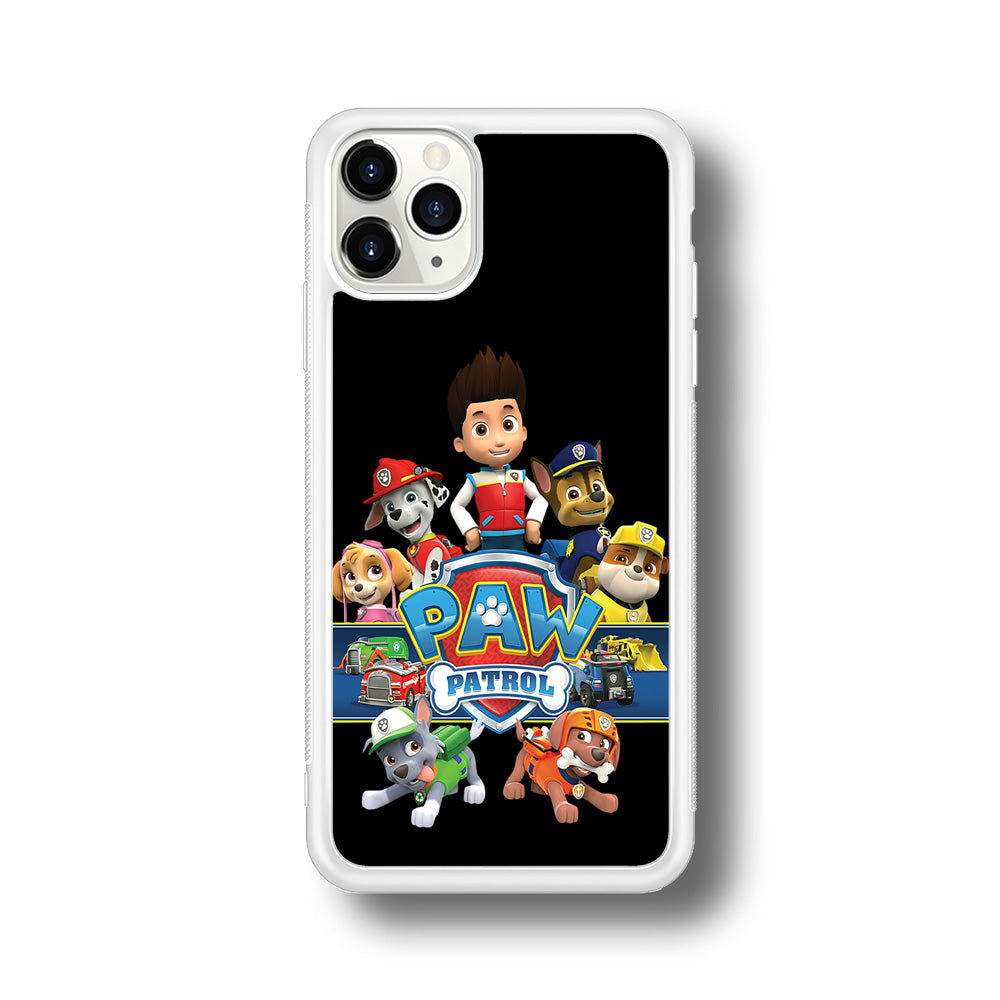 Paw Patrol Black iPhone 11 Pro Max Case-Phone Case-Rubber White (2D Case)-Altracase